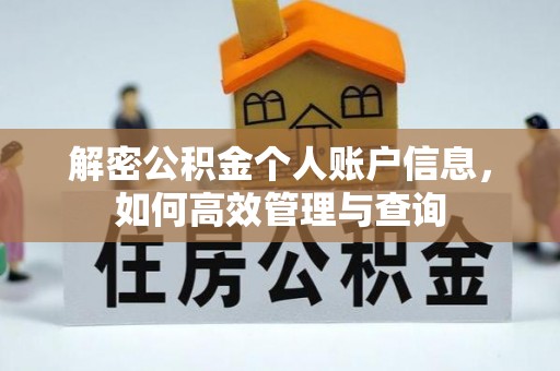 淅川解密公积金个人账户信息，如何高效管理与查询