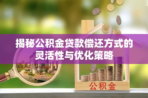 淅川揭秘公积金贷款偿还方式的灵活性与优化策略